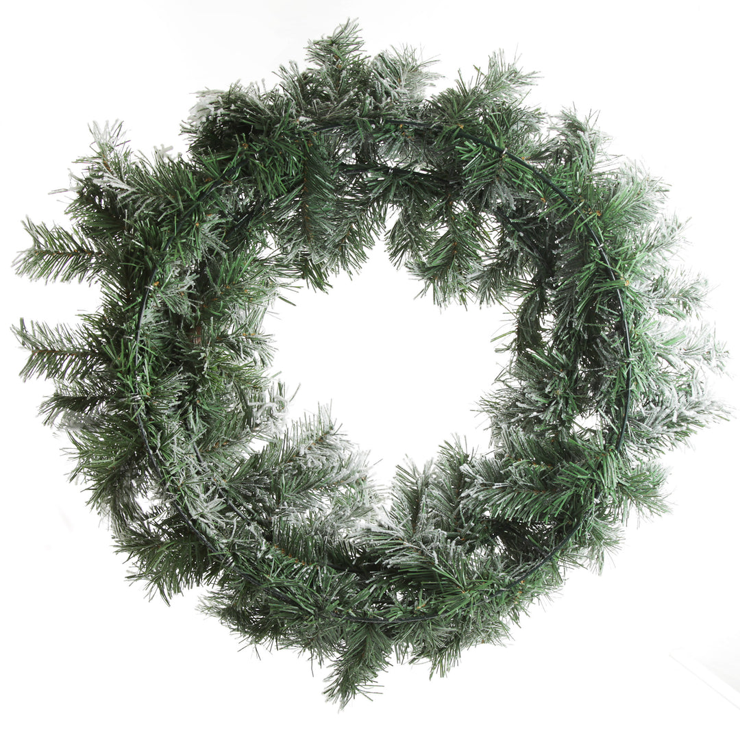 Flocked Alpine Christmas Wreath Back