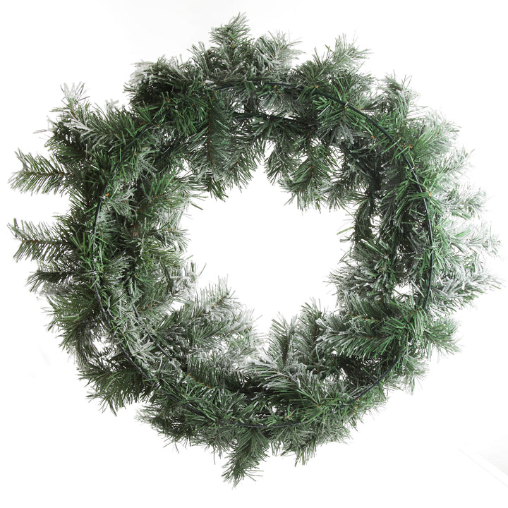 Flocked Alpine Christmas Wreath Back
