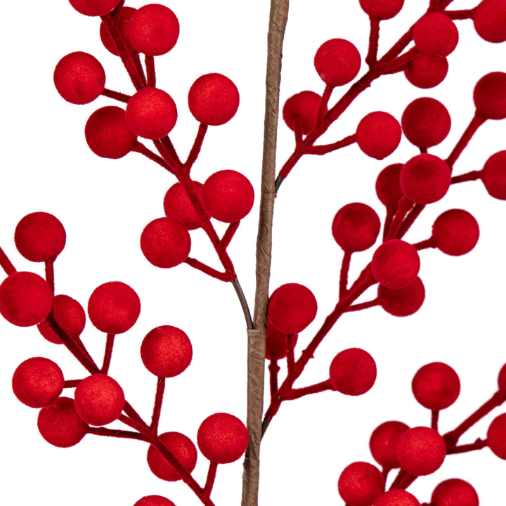 Flocked Berry Spray (68cm)