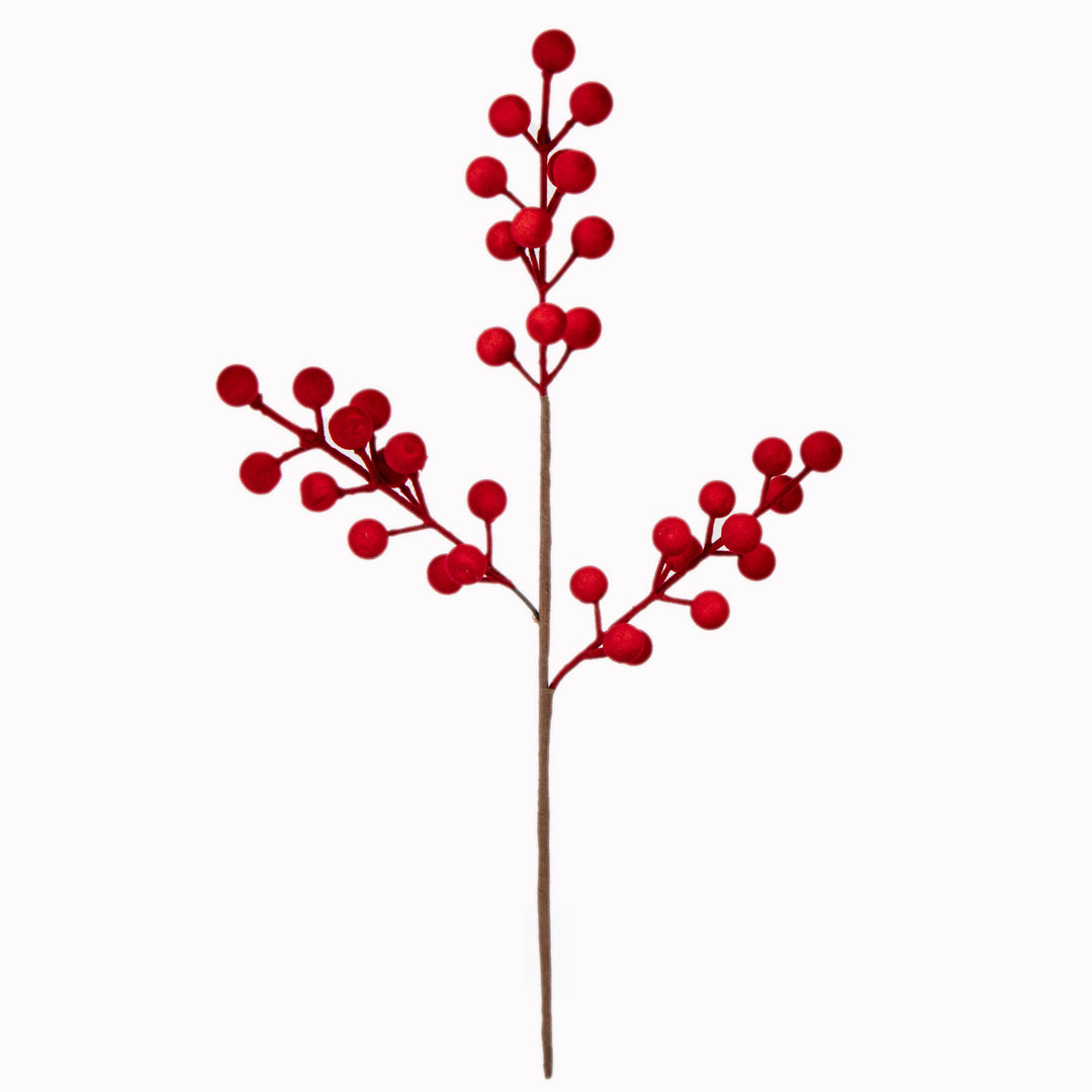 Flocked Berry Spray