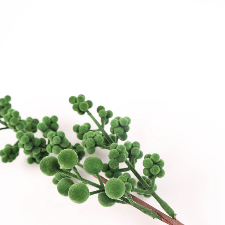 Flocked Mixed Forest Green Berry Pick - 35cm