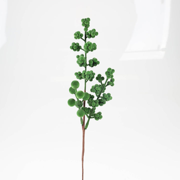 Flocked Mixed Forest Green Berry Pick - 35cm