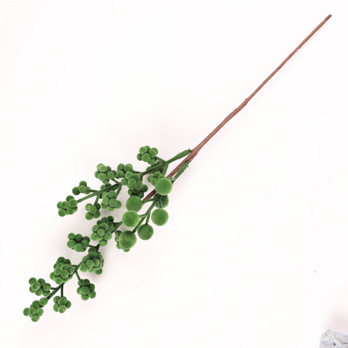 Flocked Mixed Forest Green Berry Pick - 35cm