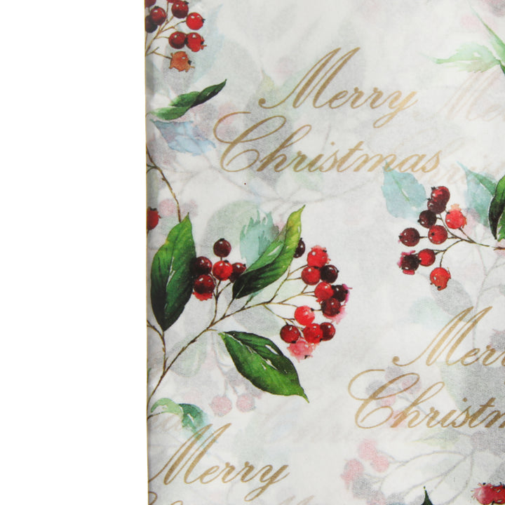 Floral Merry Christmas and Red Tissue Paper Wrap 10 Pack
