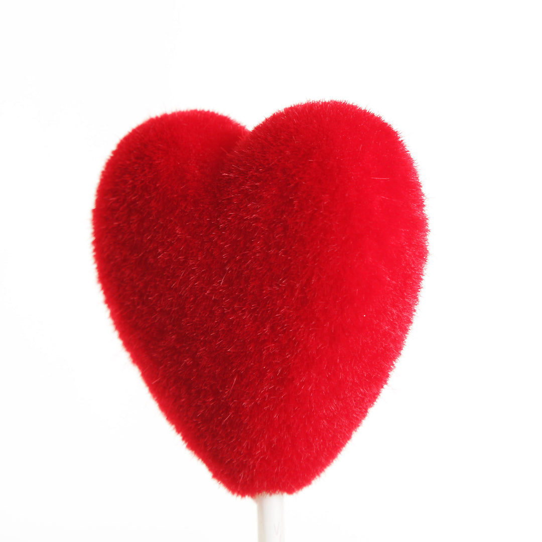 Fluffy Red Heart Pick