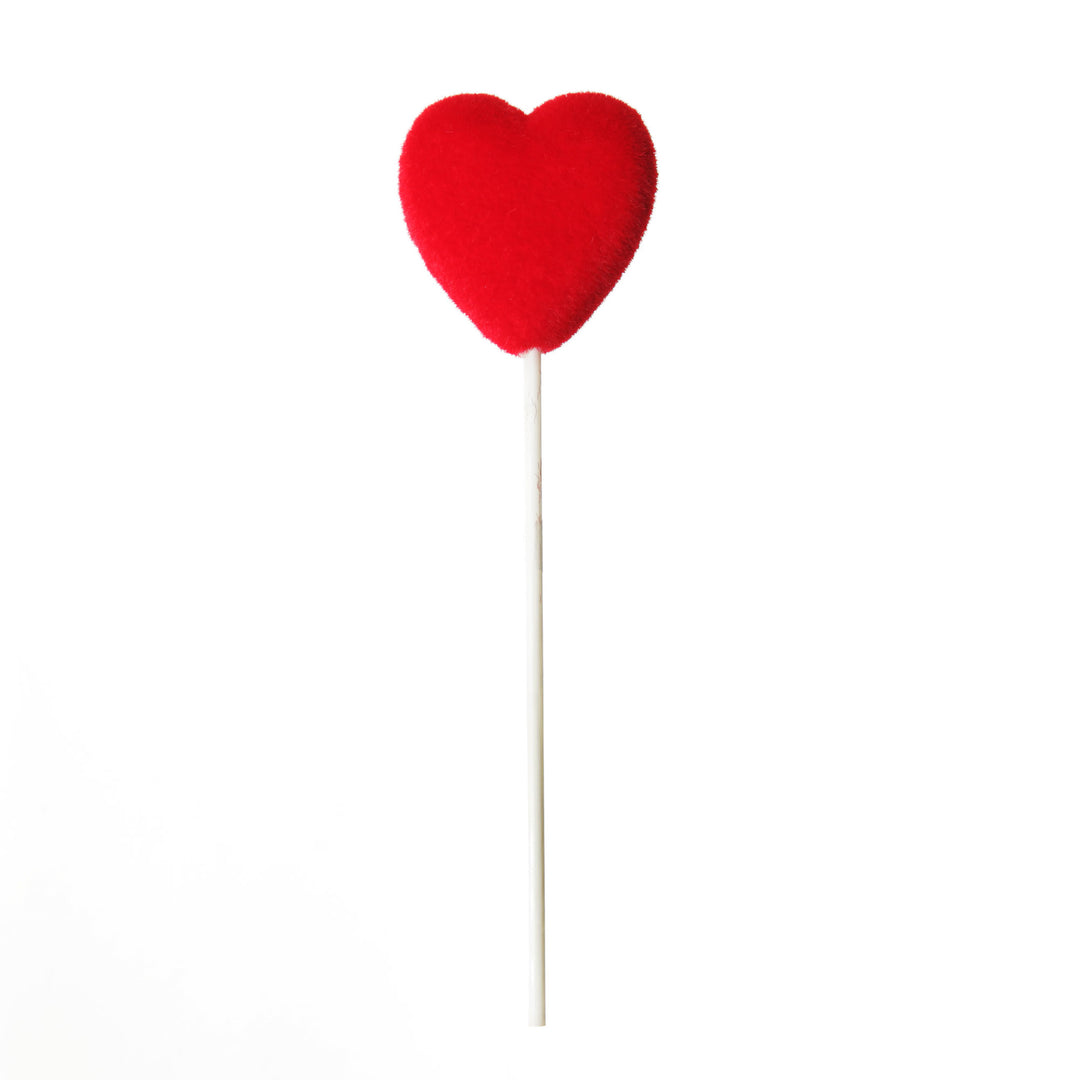 Fluffy Red Heart Pick
