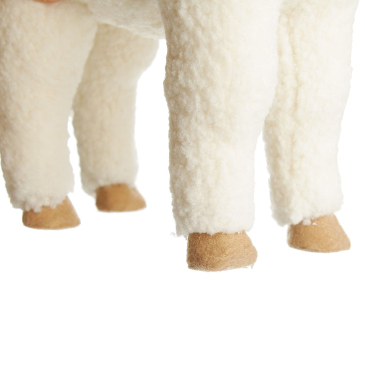 Standing Fluffy White Llama with Hat - 37cm(H)