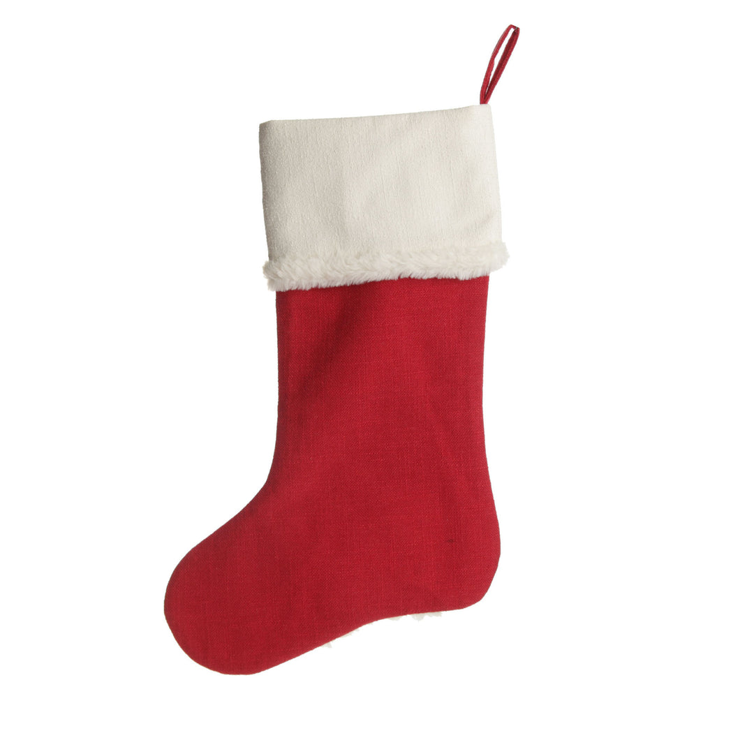 Personalised Fluffy Girl Llama Red Christmas Stocking