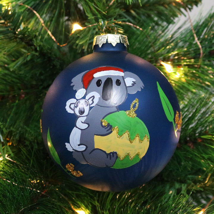 Frosted Blue Australiana Koala Christmas Bauble
