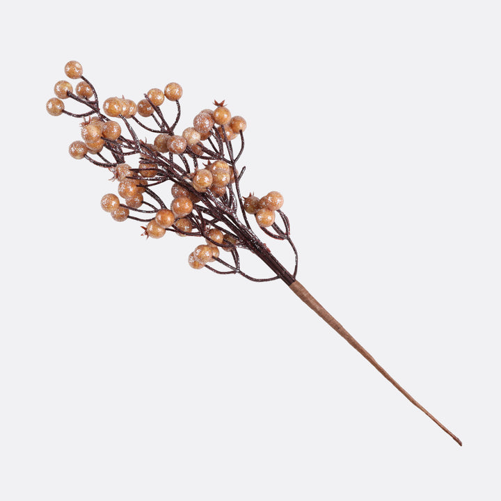 Frosted Brown Pomegranate Bunch Spray - 35cm