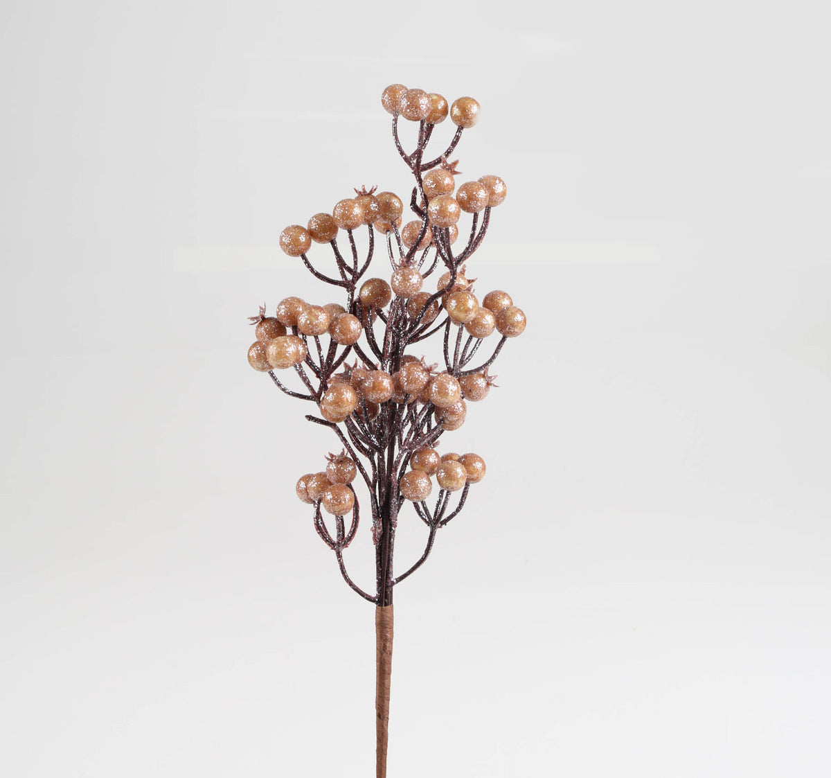 Frosted Brown Pomegranate Bunch Spray - 35cm