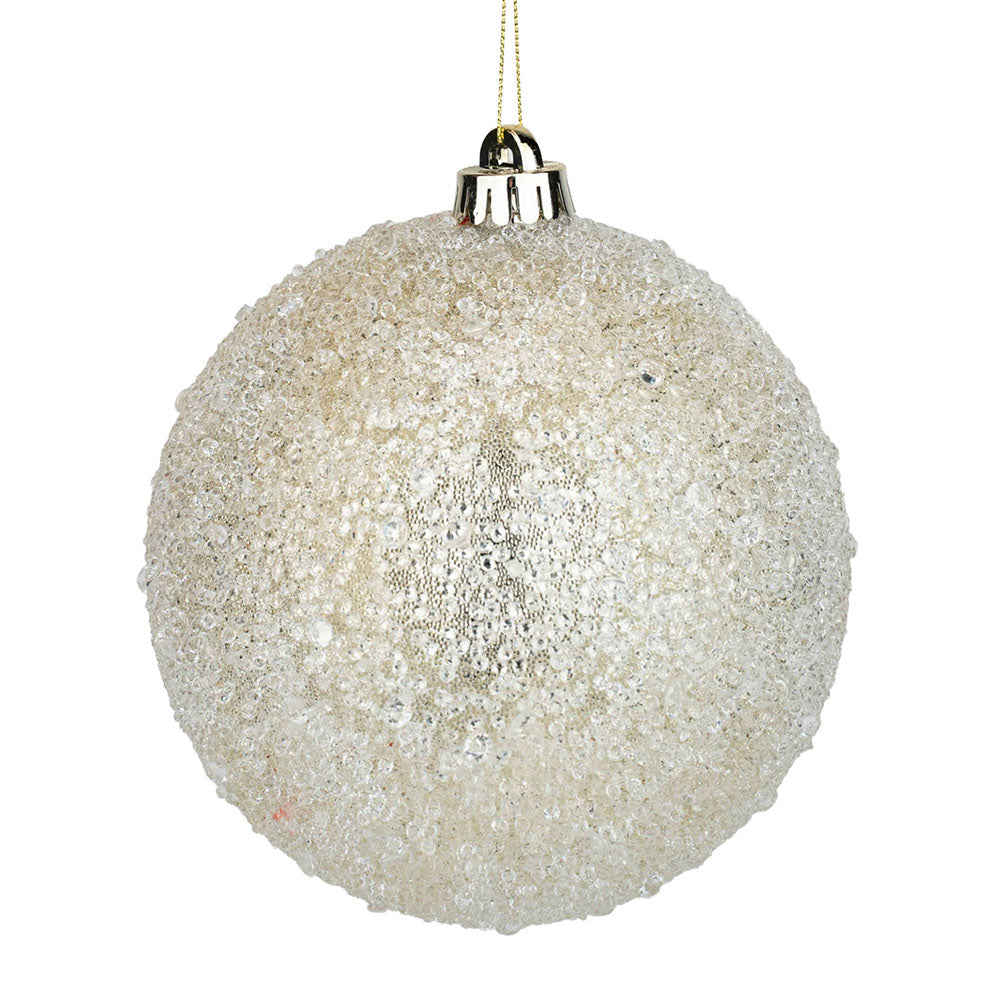 Frosted Champagne Crystal Bauble - 15cm