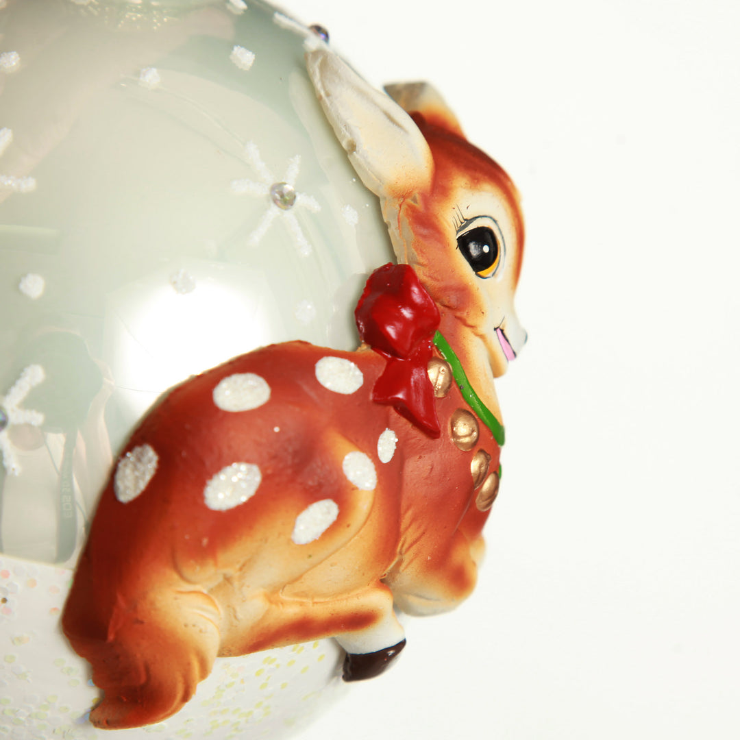 Frosted Glass 3D Bambi Christmas Bauble