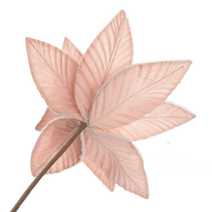 Frosted Pink Flower Clip with White Edge