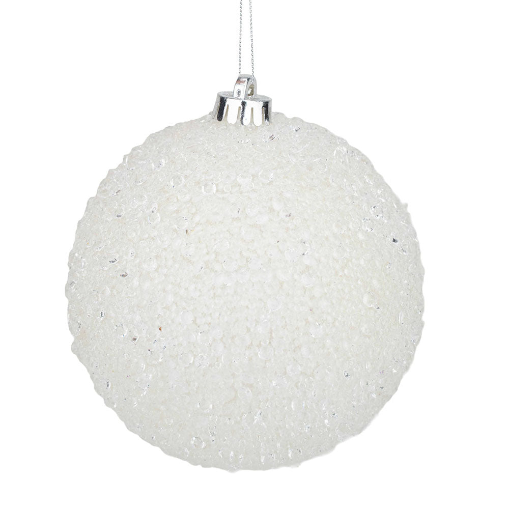 Frosted White Crystal Bauble - 15cm