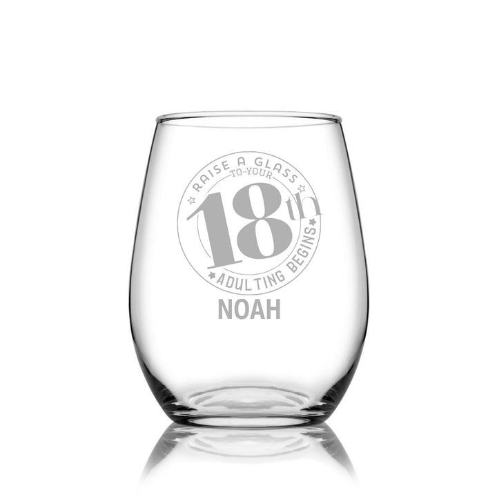 personalised-18th-birthday-stemless-wine-glass-fun-design-laser-etched