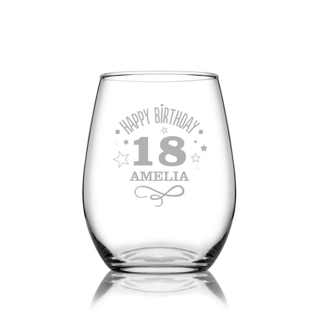 personalised-18th-birthday-stemless-wine-glass-fun-design-laser-etched