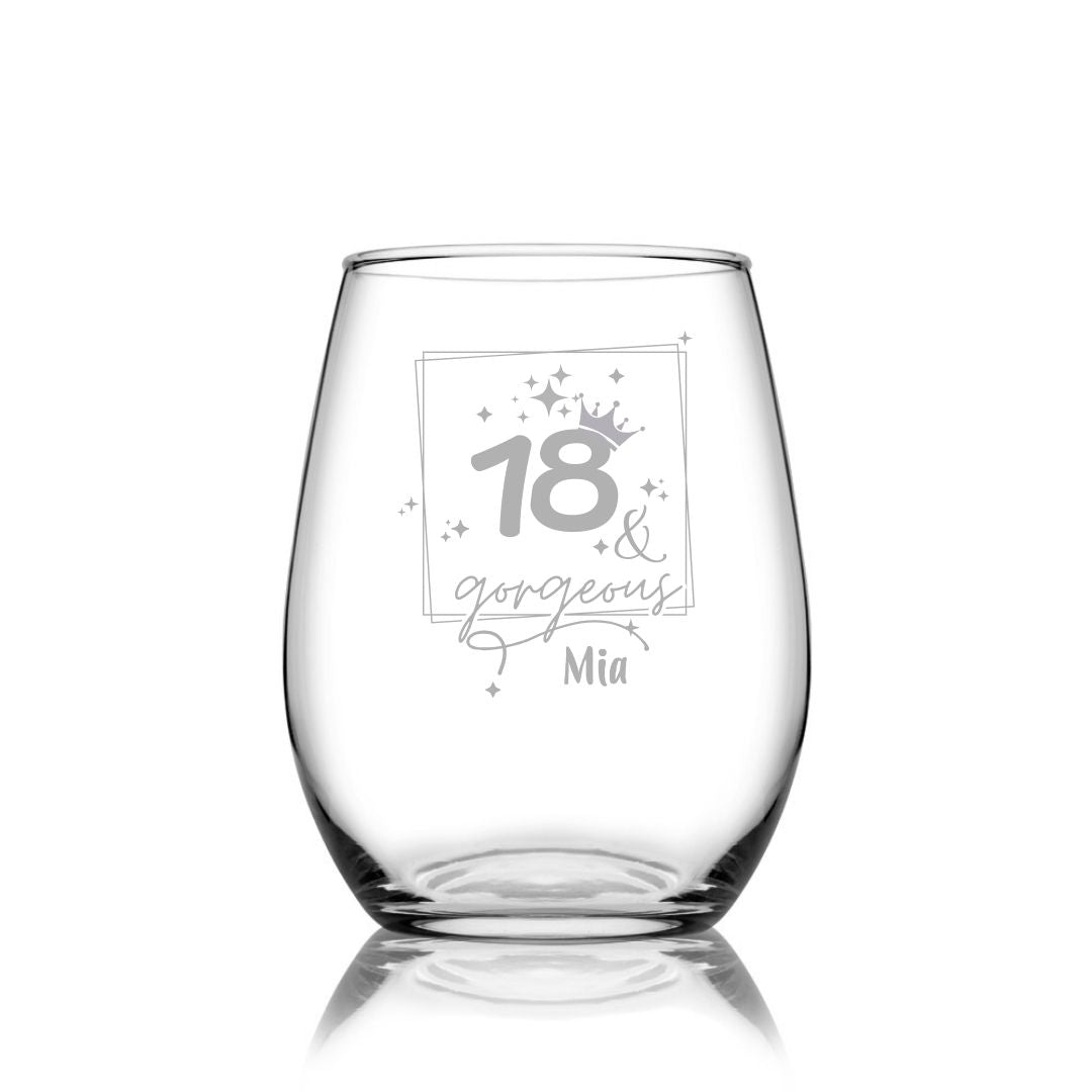 personalised-18th-birthday-stemless-wine-glass-fun-design-laser-etched