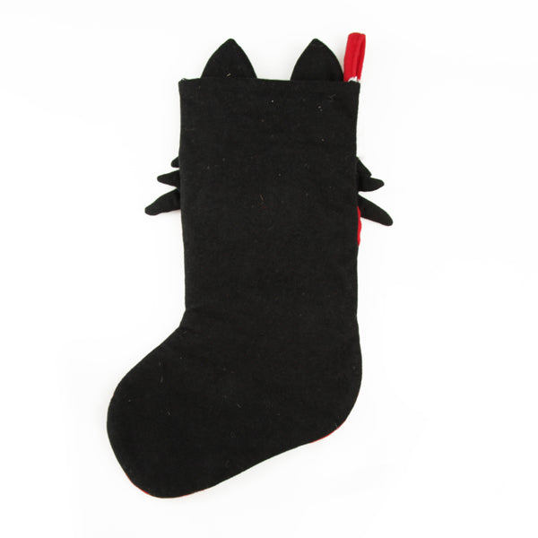 Personalised Fun Black Cat Christmas Stocking Back