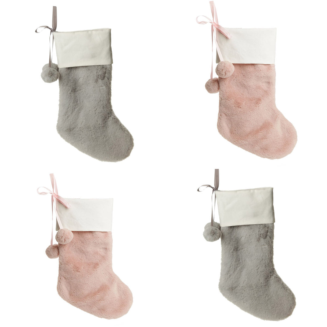 Fur Christmas Stocking - Set of 4