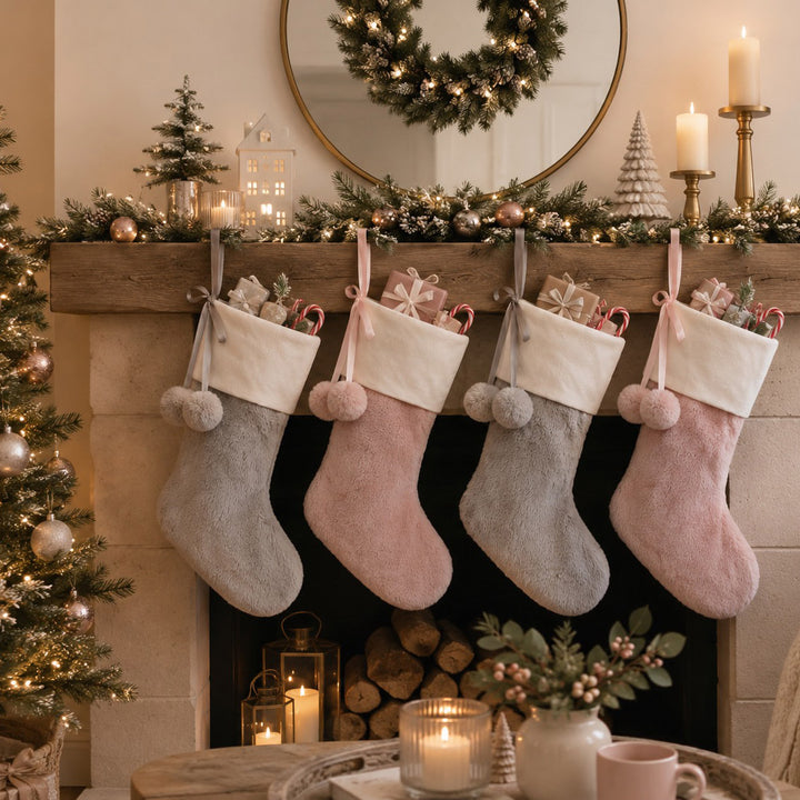 Fur Christmas Stocking - Set of 4