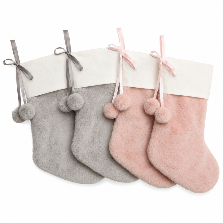 Fur Christmas Stocking - Set of 4