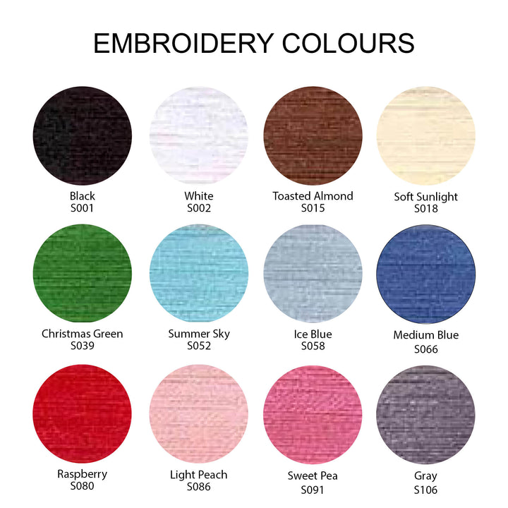 embroidery colour options