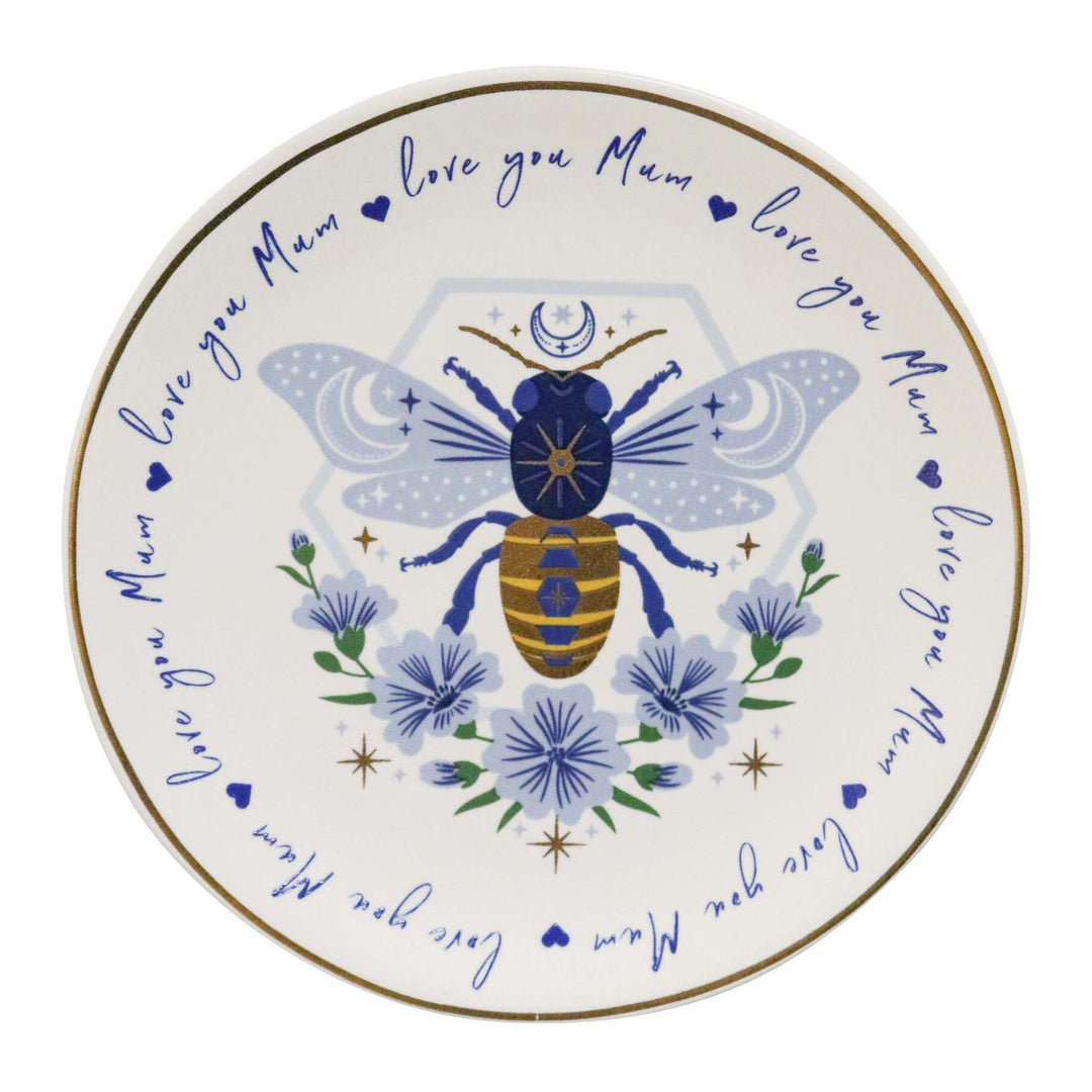 Love you Mum - Blue Bee Trinket Dish 10cm (dia)