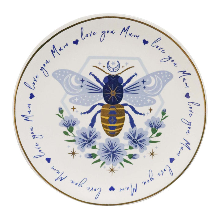 Love you Mum - Blue Bee Trinket Dish 10cm (dia)