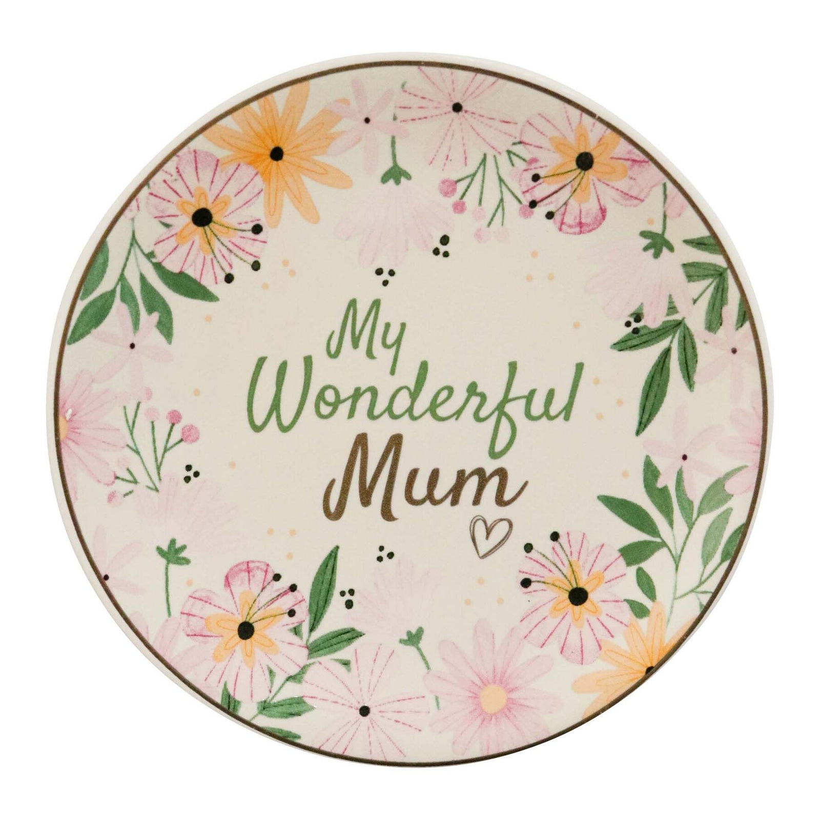 My Wonderful Mum - Floral Trinket dish 10cm(dia)