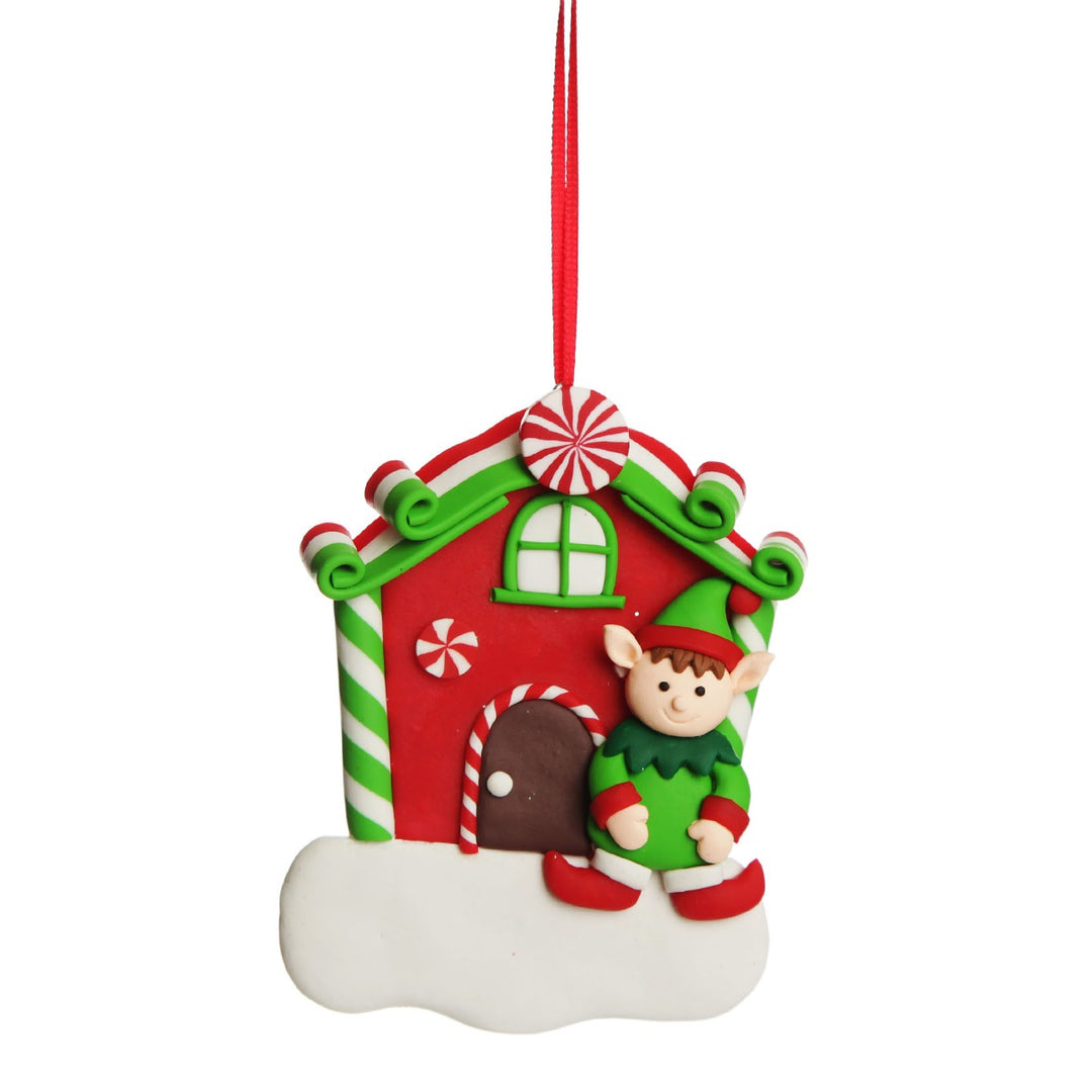 Personalised Gingerbread House Decoration with Boy Elf Whole product