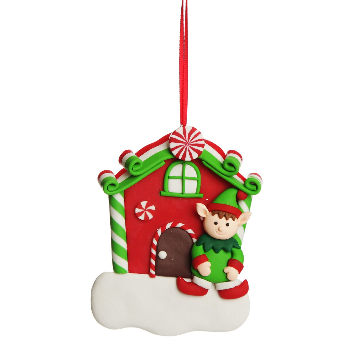 Personalised Gingerbread House Decoration with Boy Elf Whole product