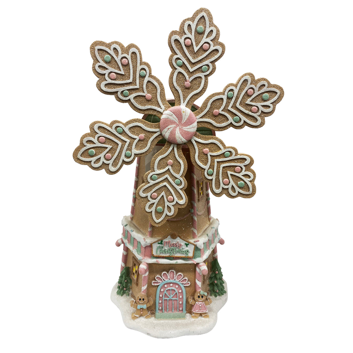 Gingerbread Snowflake Windmill Decoration