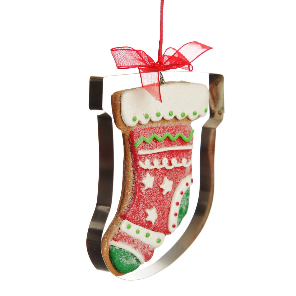 Gingerbread Stocking Cookie Cutter Decoration angle