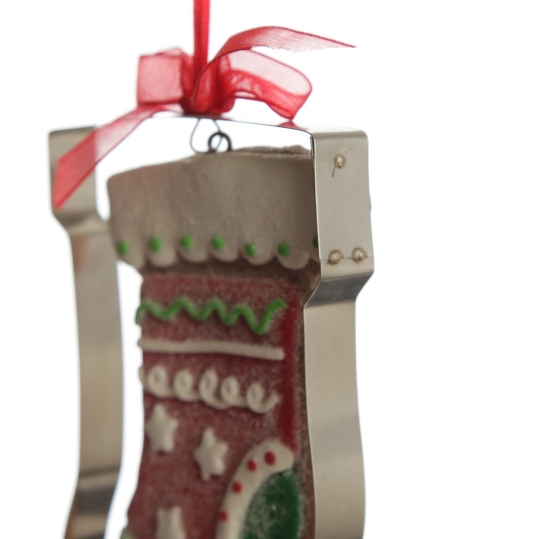 Gingerbread Stocking Cookie Cutter Decoration close up