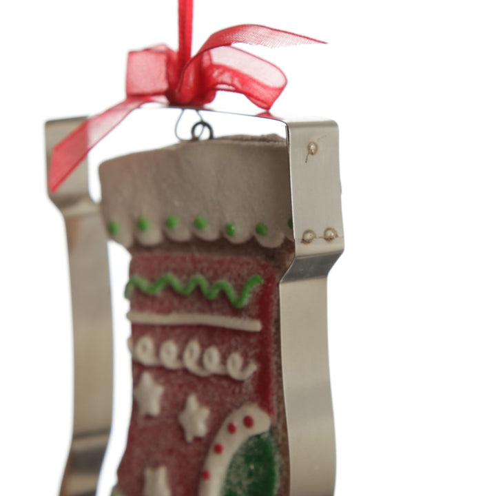 Gingerbread Stocking Cookie Cutter Decoration close up