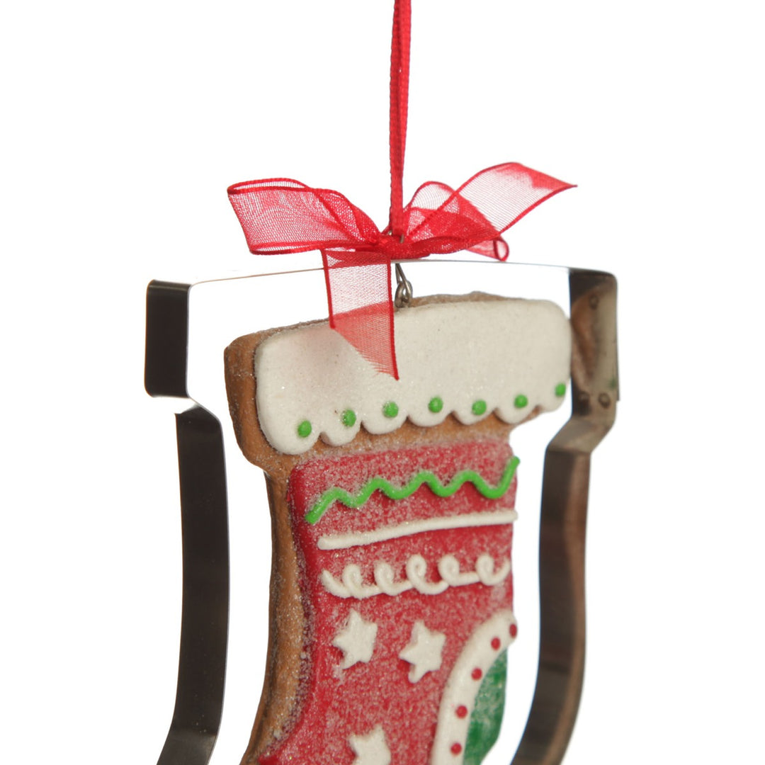 Gingerbread Stocking Cookie Cutter Decoration angle