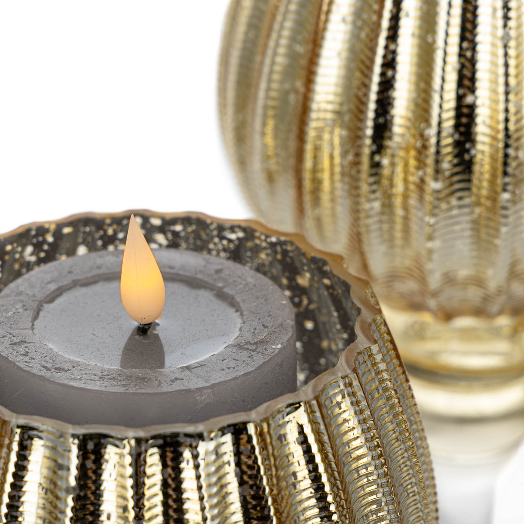Glass Goblet Candle Holder Set of 3