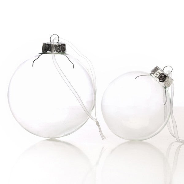 8cm Clear Glass Craft Bauble Available in 8cm or 10cm