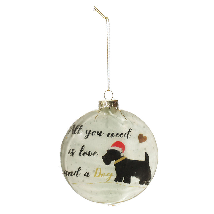 Dog Lovers Christmas Glass Disc Whole product