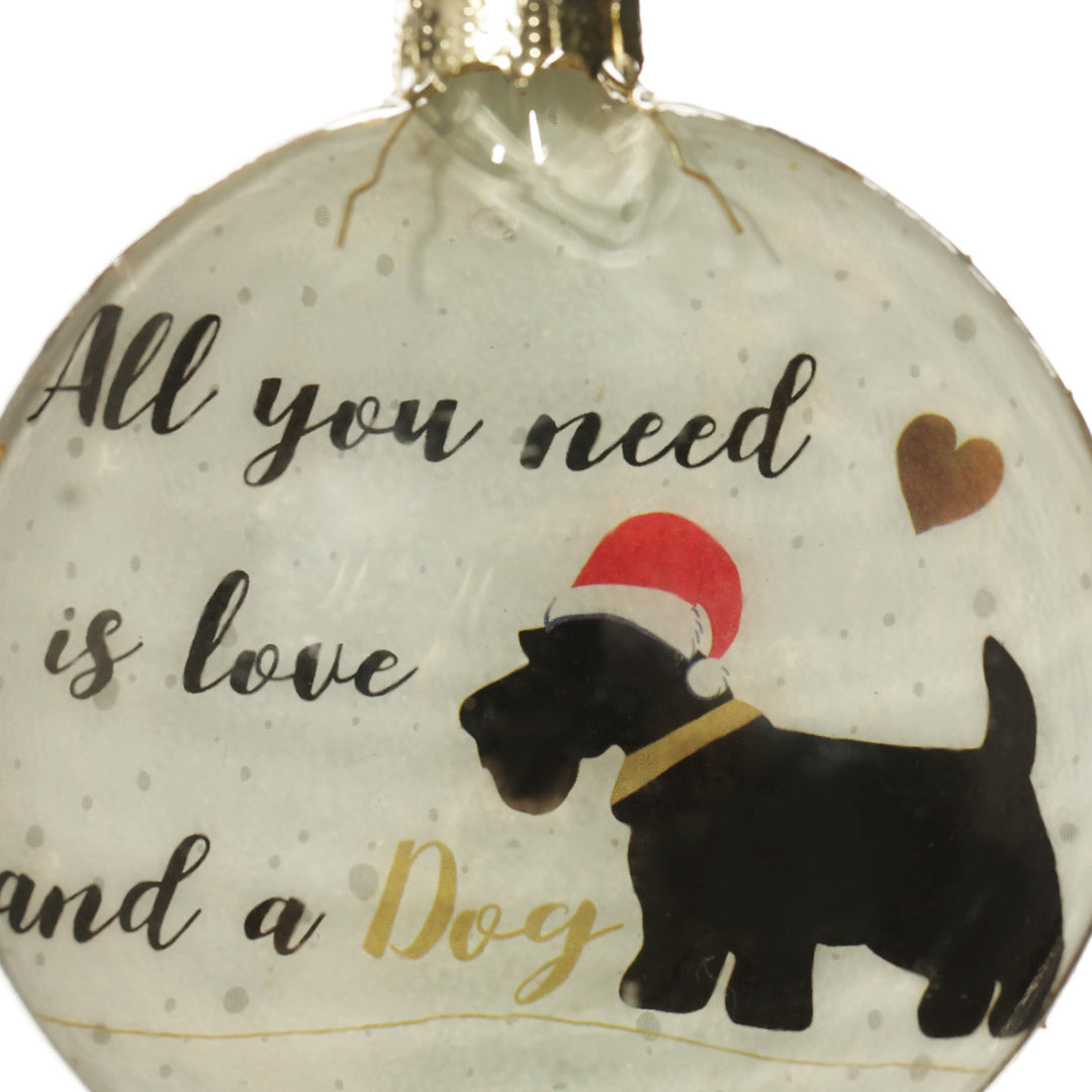 Dog Lovers Christmas Glass Disc Zoom in detail