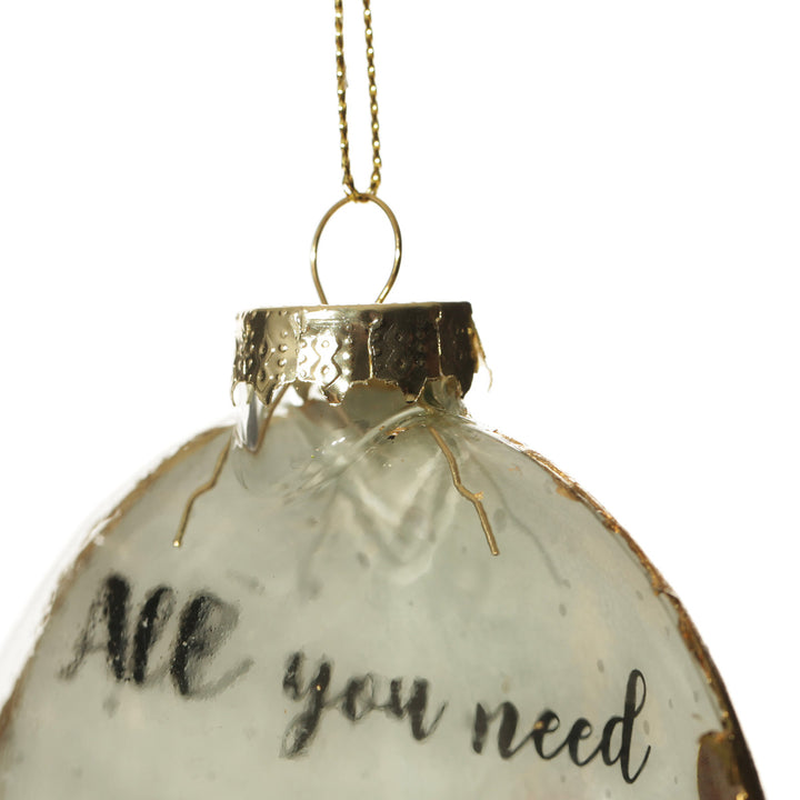 Dog Lovers Christmas Glass Disc Top Detail