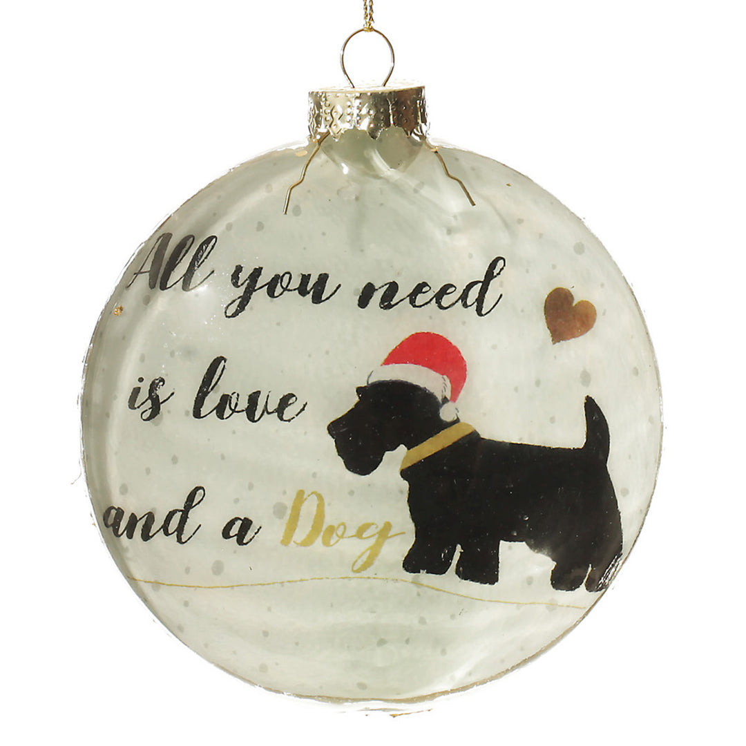 Dog Lovers Christmas Glass Disc