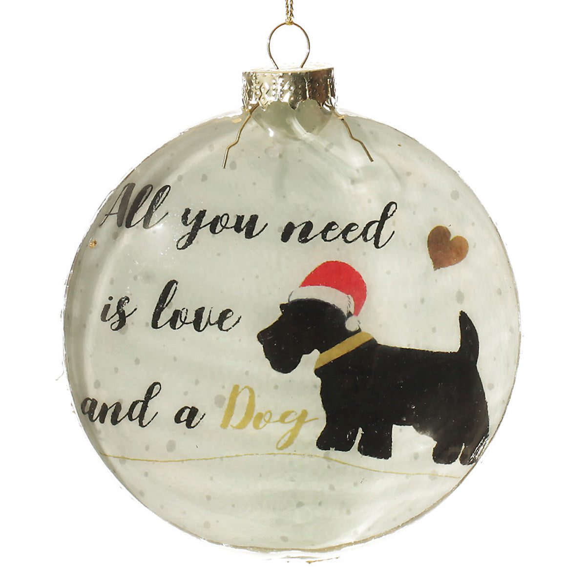 Dog Lovers Christmas Glass Disc