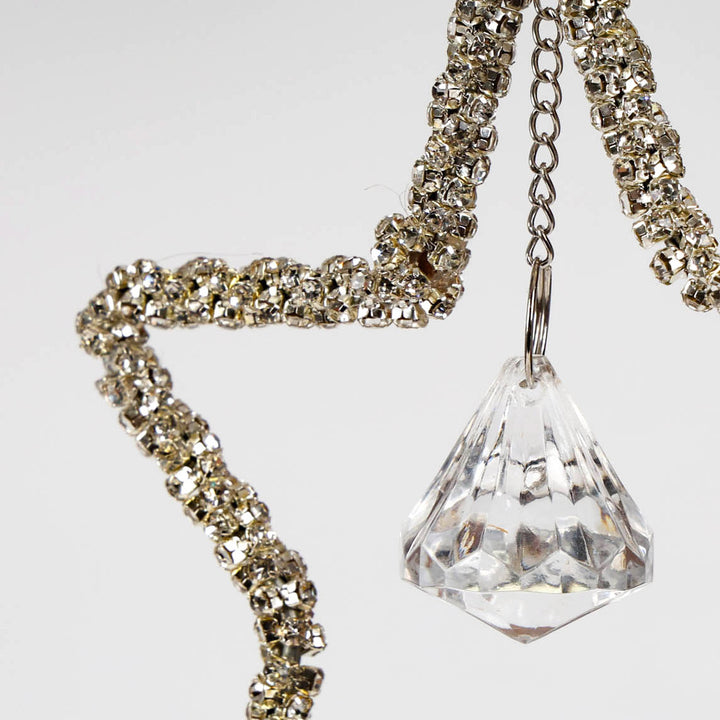 Glimmer Star and Halo Clear Crystal Tree Decorations - Set of 2