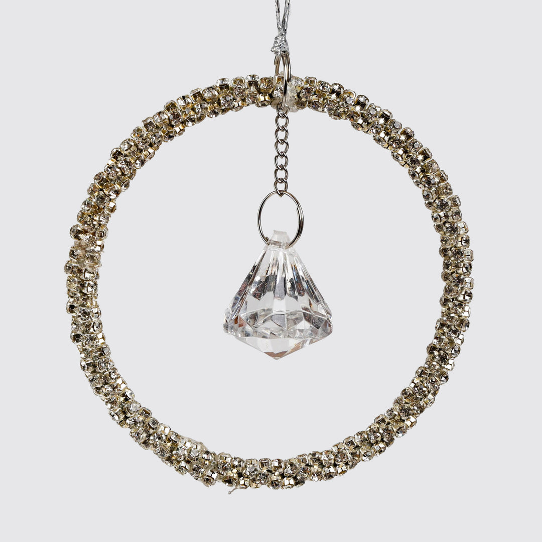 Glimmer Star and Halo Clear Crystal Tree Decorations - Set of 2