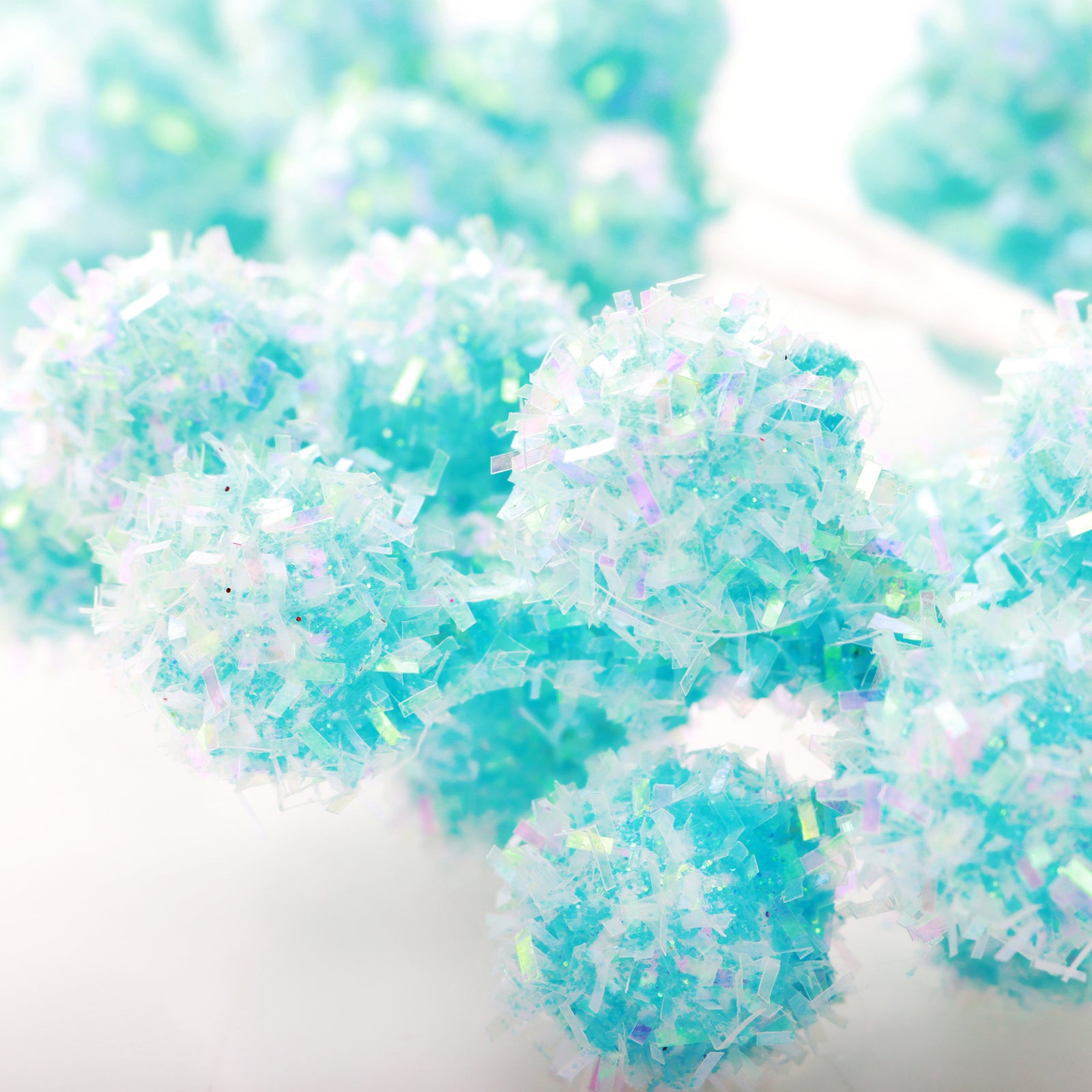 Pastel Blue Glitter Berry Christmas Spray - Set of 2
