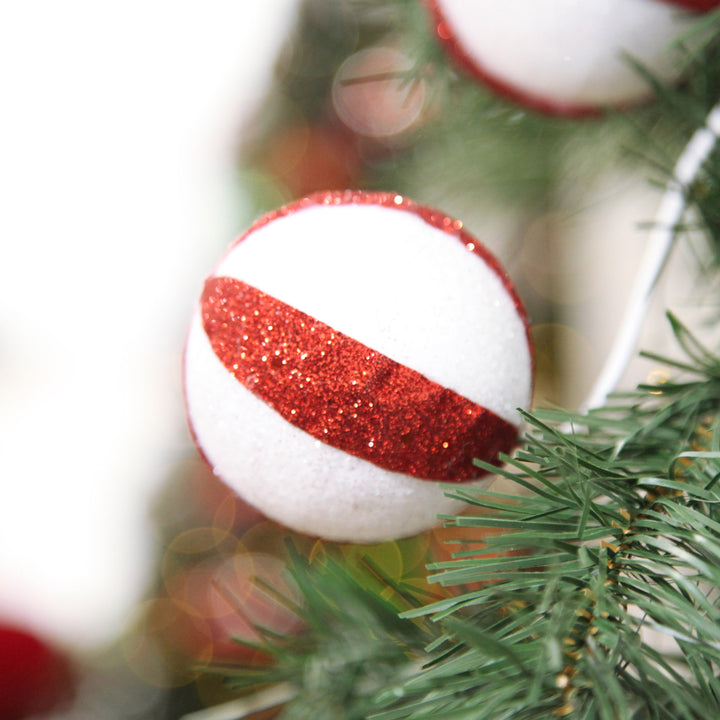 Glitter Candy Cane Ball Pick