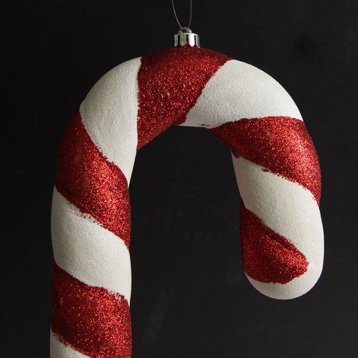 Large Glitter Candy Cane Decorations - Set of 2