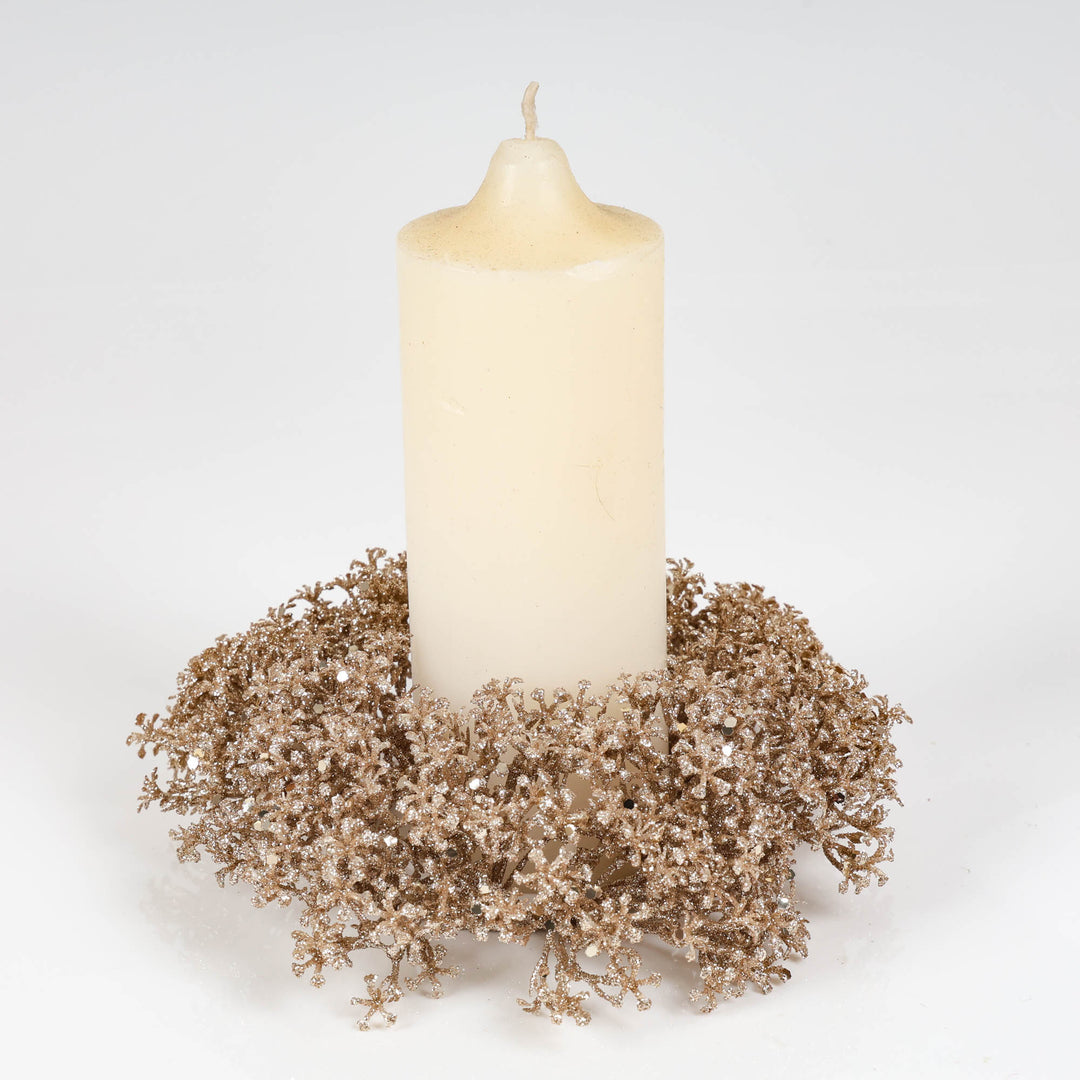 Glitter Champagne Candle Ring 20cm